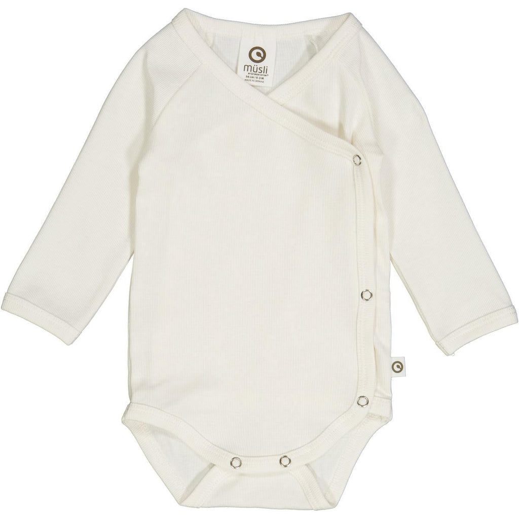 Musli - Organic Ribbed Bodysuit - Cream-Onesies-Preemie-Posh Baby