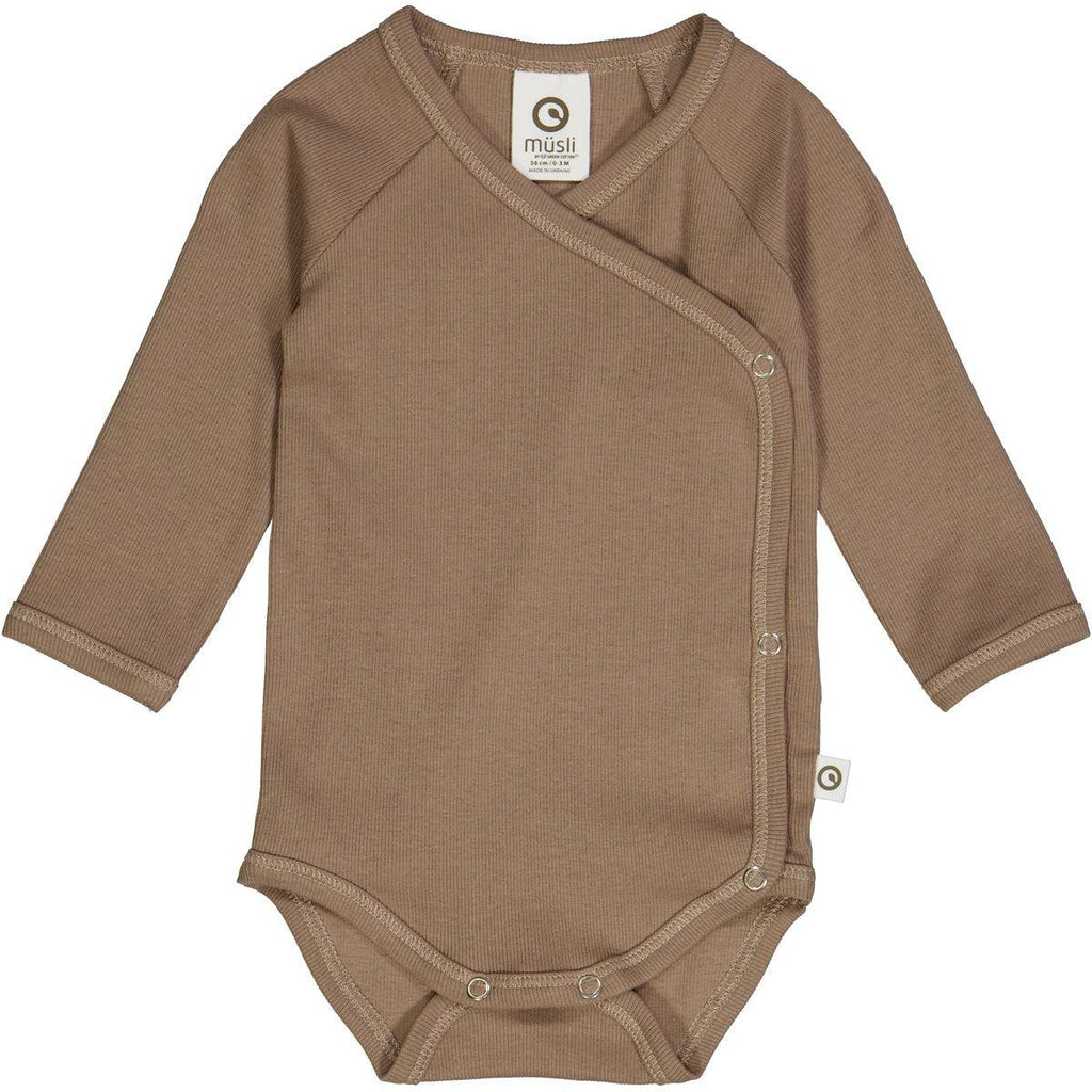 Musli - Organic Ribbed Bodysuit - Walnut-Onesies-Preemie-Posh Baby
