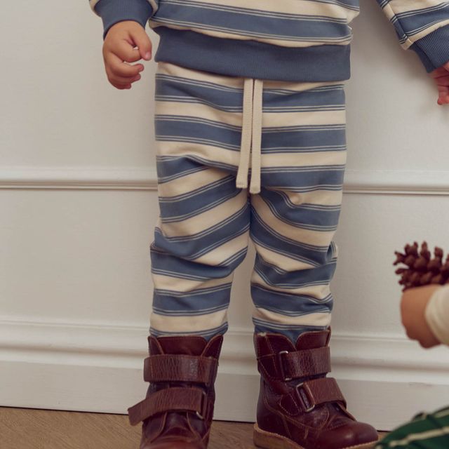Musli - Organic Sweatshirt + Pant Set - Blue Stripe-Sets-0-3M-Posh Baby