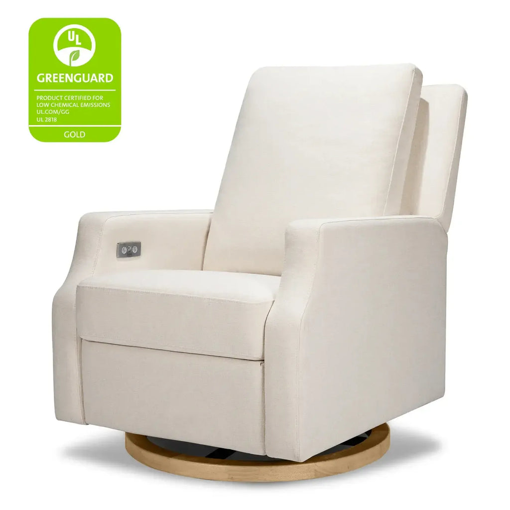 Namesake - Crewe Electronic Recliner and Swivel Glider - Performance Cream + Wood Base-Chairs-Posh Baby