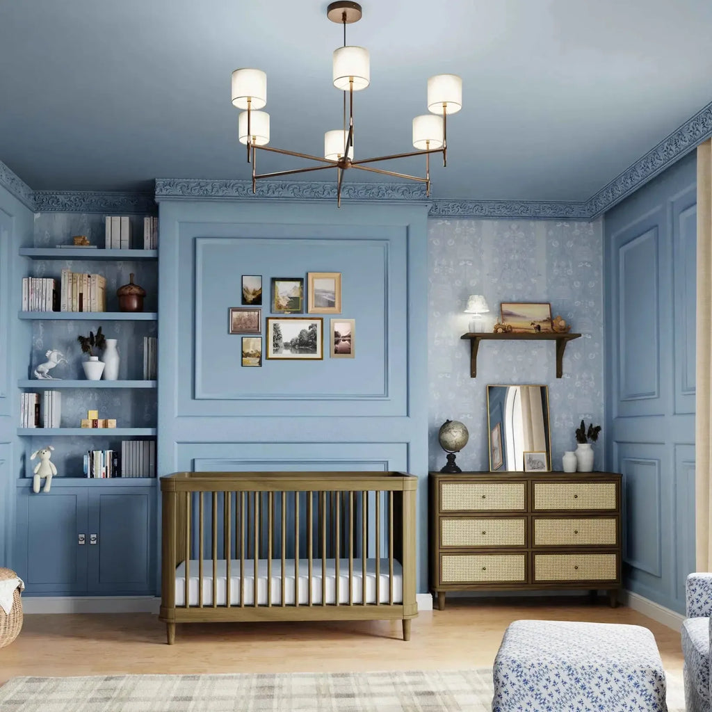 Namesake - Marin Cane 3-in-1 Convertible Crib - Natural Walnut + Blonde Cane-Cribs-Posh Baby