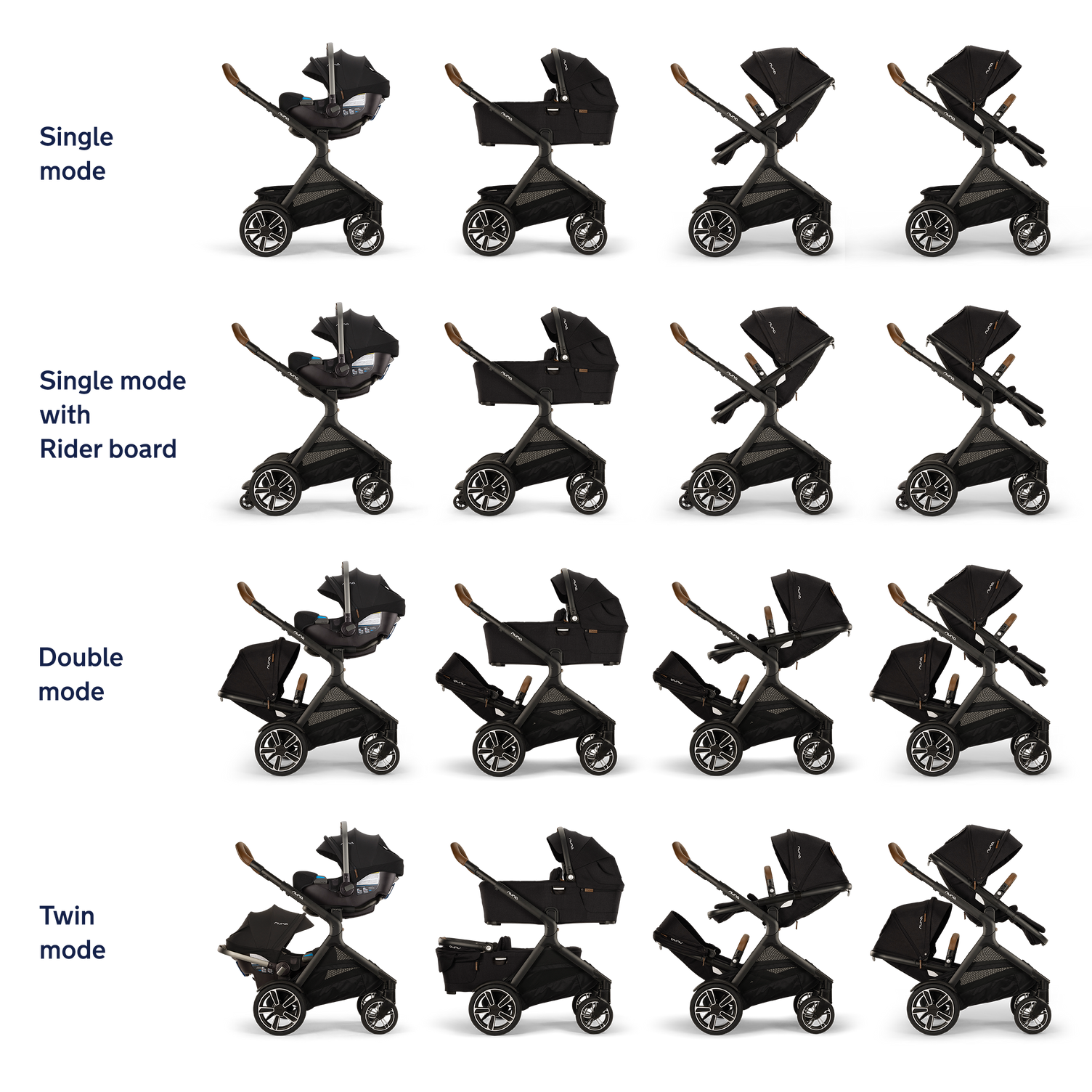 Shop Tax Free for Nuna Demi Next Stroller Rider Board Caviar Posh Baby