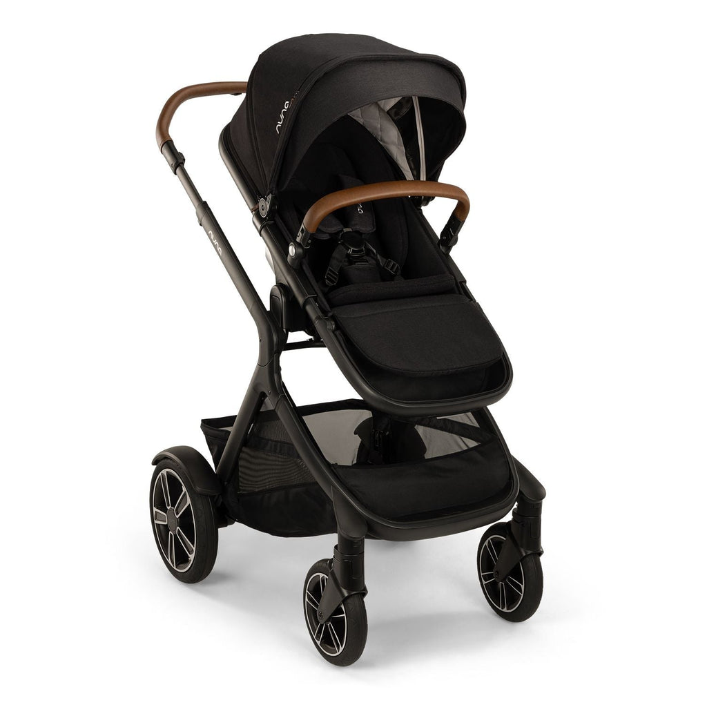Nuna - Demi Next Stroller + Rider Board - Caviar-Single-to-Double Strollers-Posh Baby