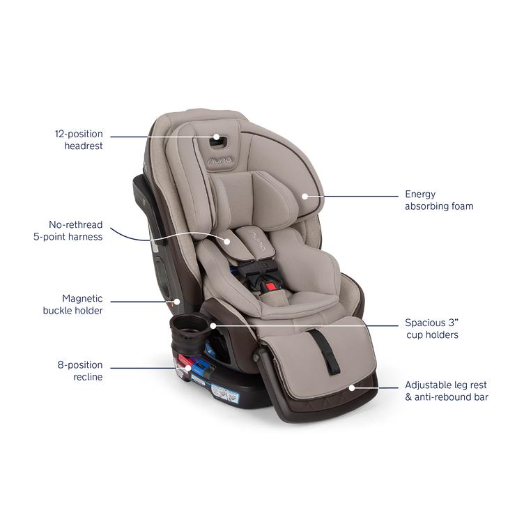 Nuna - Exec Next All-in-One Car Seat - Biscotti-Convertible Car Seats-Posh Baby