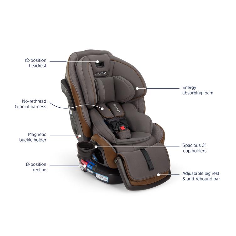 Nuna - Exec Next All-in-One Car Seat - Granite-Convertible Car Seats-Posh Baby