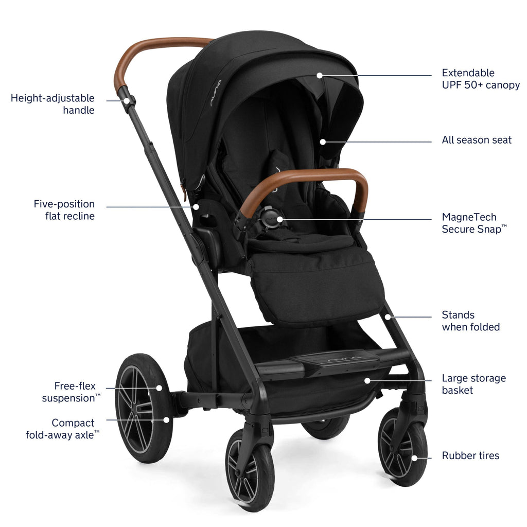 Nuna - Mixx NEXT + Pipa URBN Travel System - Caviar-Car Seat + Stroller Bundles-Posh Baby