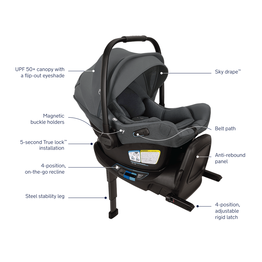 Nuna - NEW Pipa Aire RX Infant Car Seat + Pipa RELX Base - Ocean-Infant Car Seats-Posh Baby