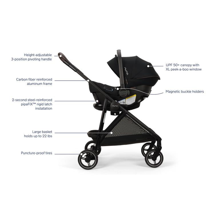 Nuna - Pipa Urbn Flex System - Caviar-Car Seat + Stroller Bundles-Car Seat + Frame - No Seat-Posh Baby