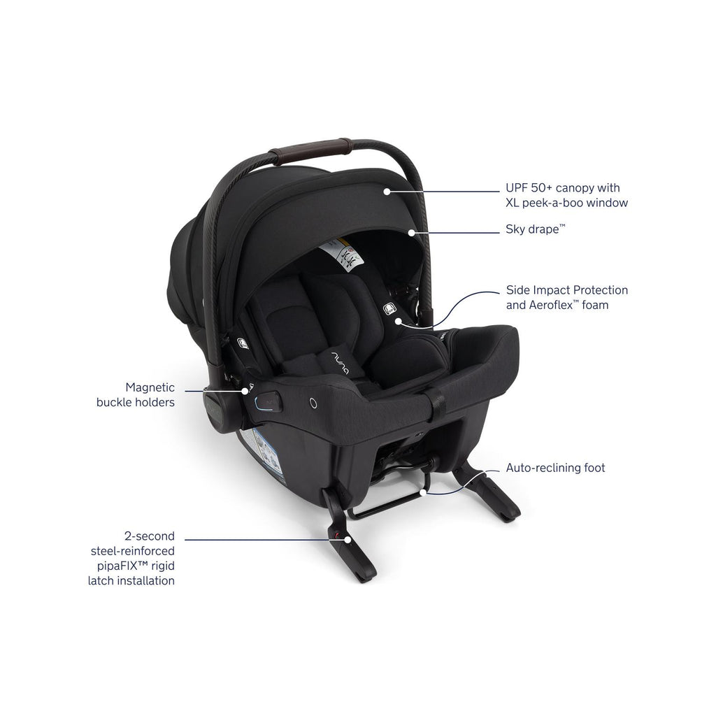 Nuna - Pipa Urbn + TRIV LX Stroller Travel System - Caviar-Car Seat + Stroller Bundles-Posh Baby