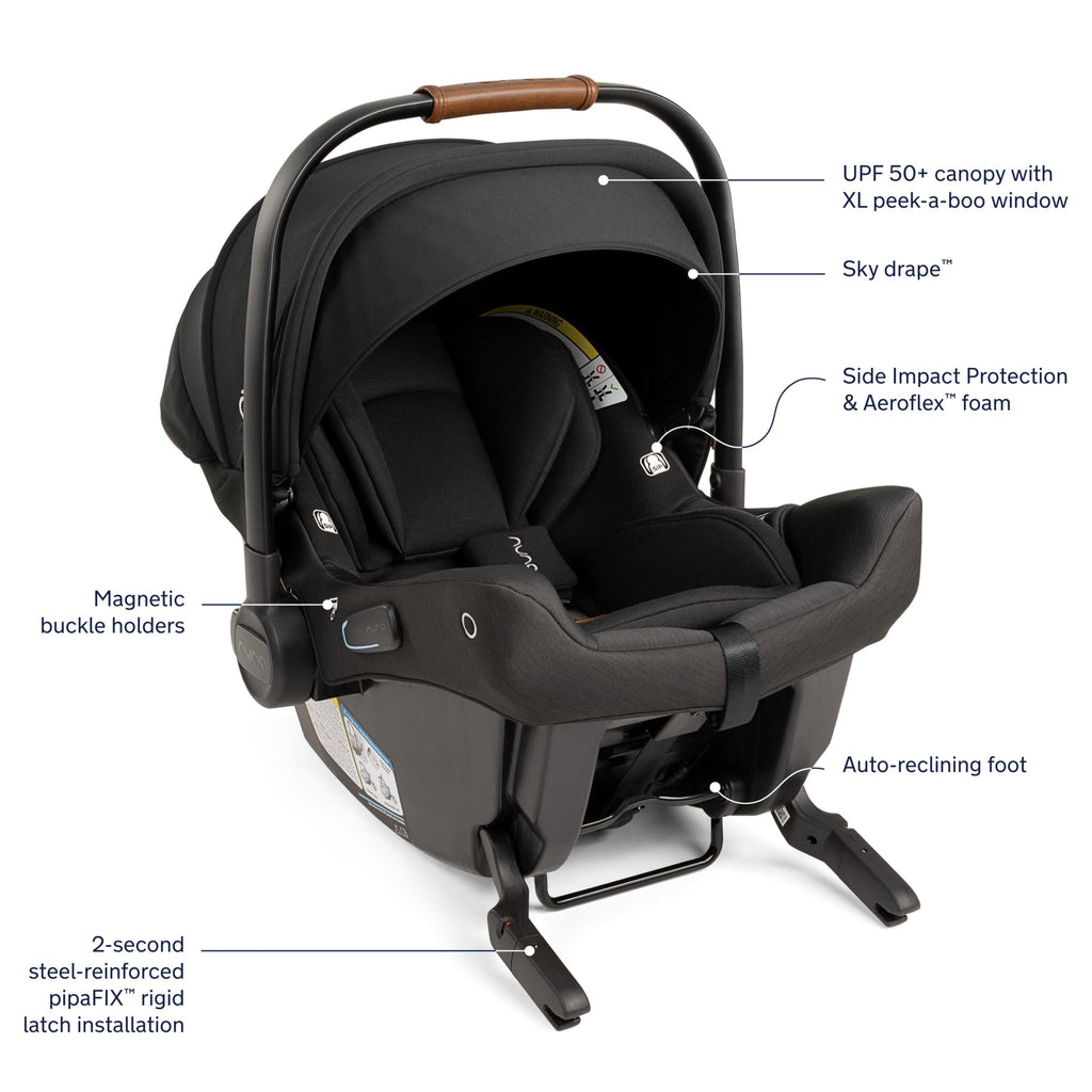 Nuna - Pipa Urbn + TRIV Next Travel System - Caviar-Car Seat + Stroller Bundles-Posh Baby