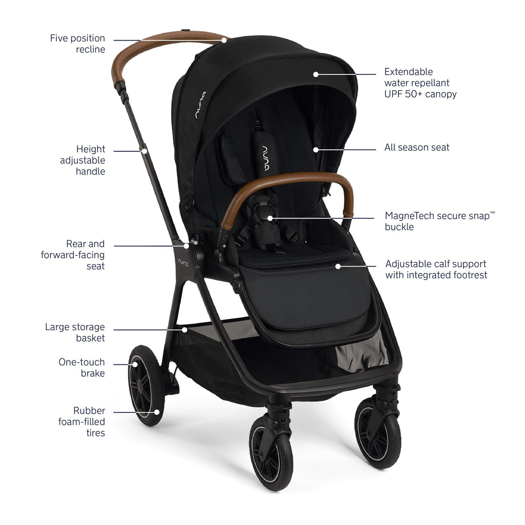 Nuna - Pipa Urbn + TRIV Next Travel System - Caviar-Car Seat + Stroller Bundles-Posh Baby