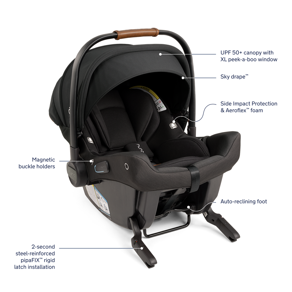 Nuna - Pipa urbn + TRVL LX Stroller Travel System - Caviar (NEW)-Car Seat + Stroller Bundles-Posh Baby