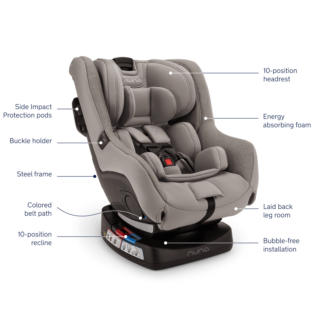 Nuna - Rava Flame Retardant Free Convertible Car Seat - Frost-Convertible Car Seats-Posh Baby