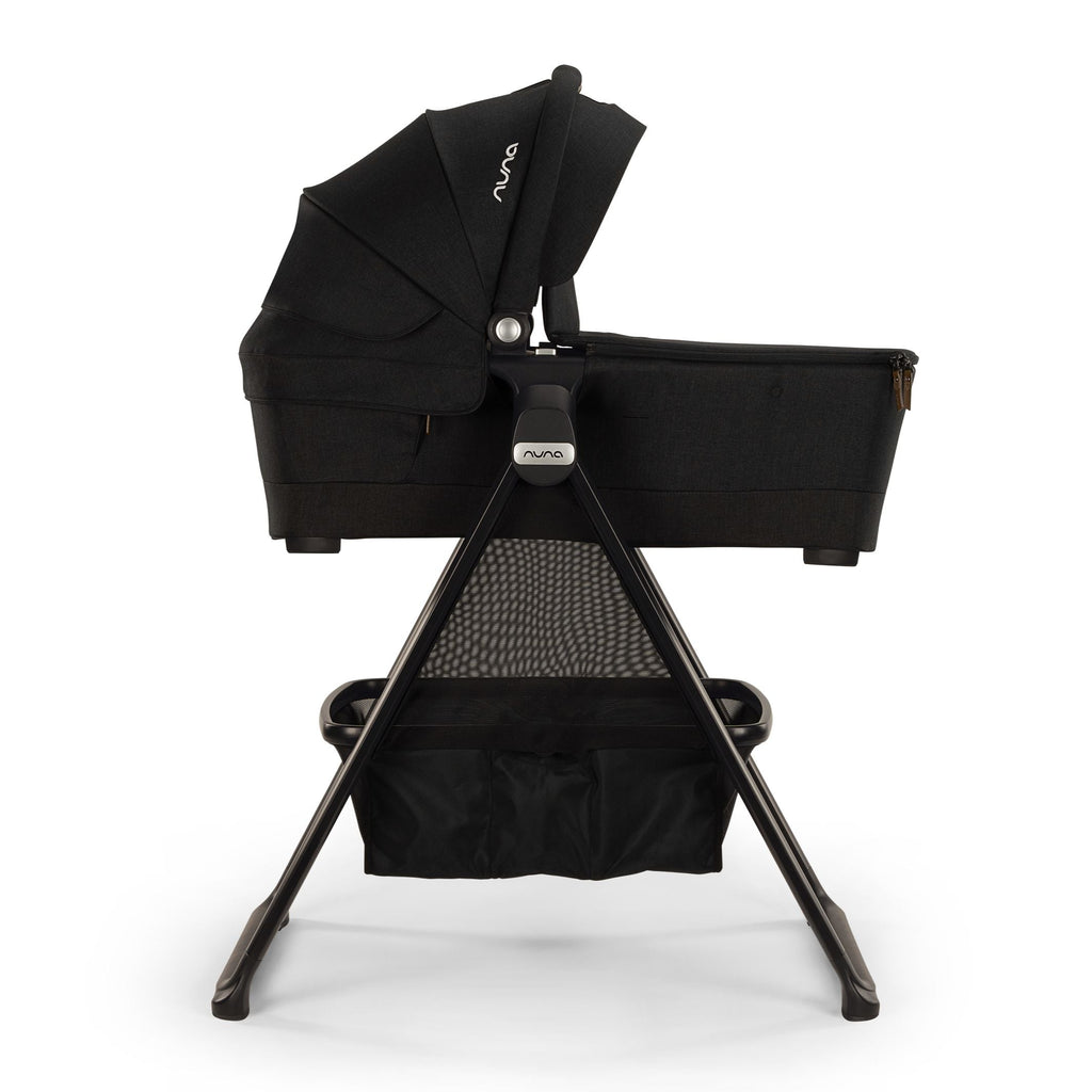 Nuna - SWIV™ & TRIV™ Series Bassinet + Stand - Caviar-Stroller Bassinets + Stands-Posh Baby