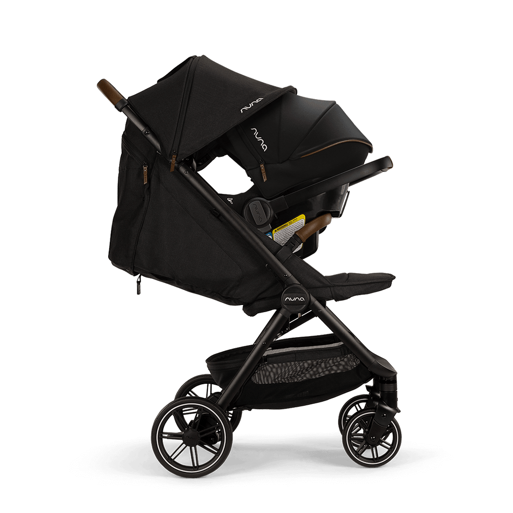 Nuna - TRVL LX Stroller - Caviar (NEW)-Lightweight + Travel Strollers-Posh Baby