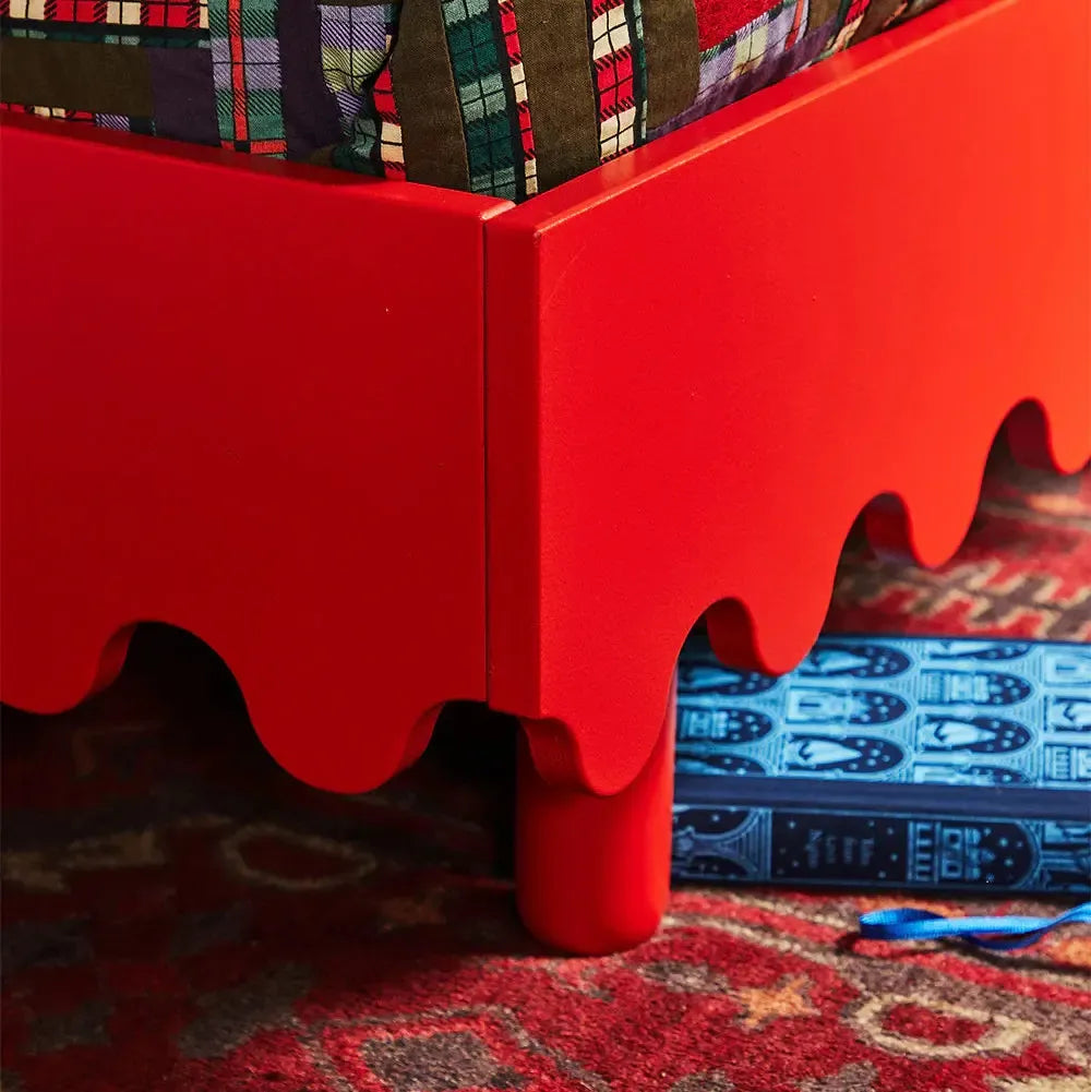 Oeuf - Moss Twin Bed - Tomato Red-Twin Beds-No Mattress Needed-Posh Baby