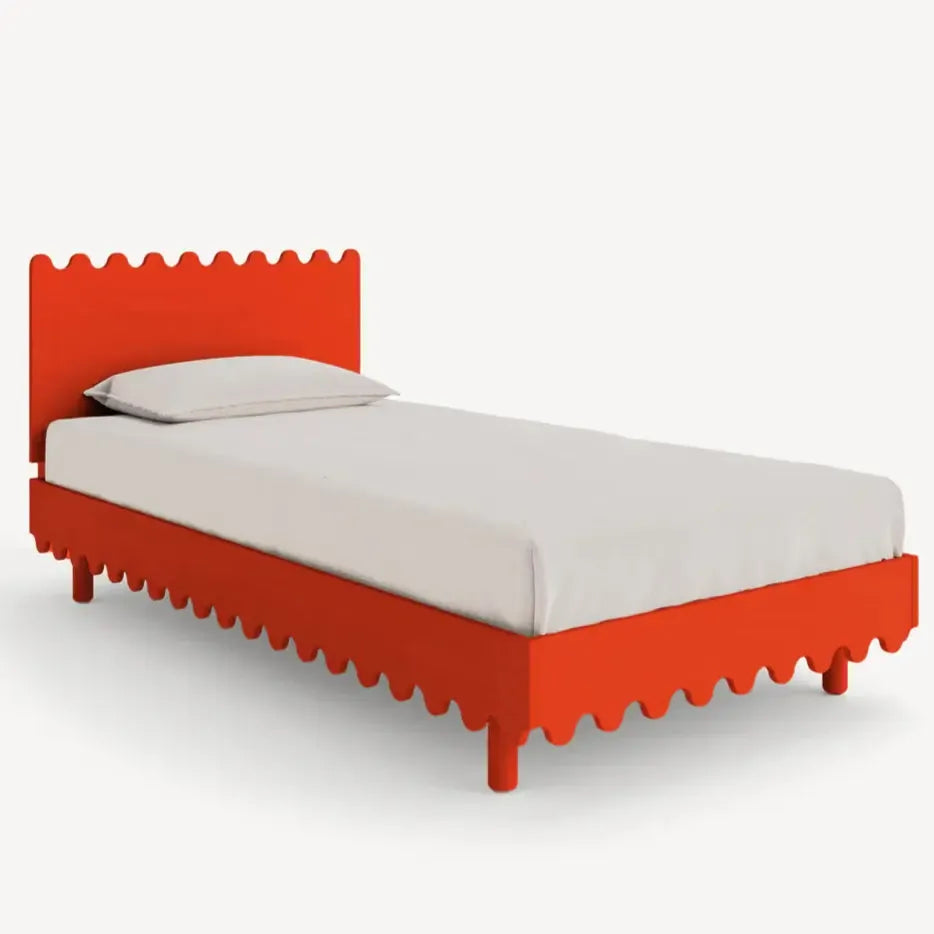 Oeuf - Moss Twin Bed - Tomato Red-Twin Beds-No Mattress Needed-Posh Baby