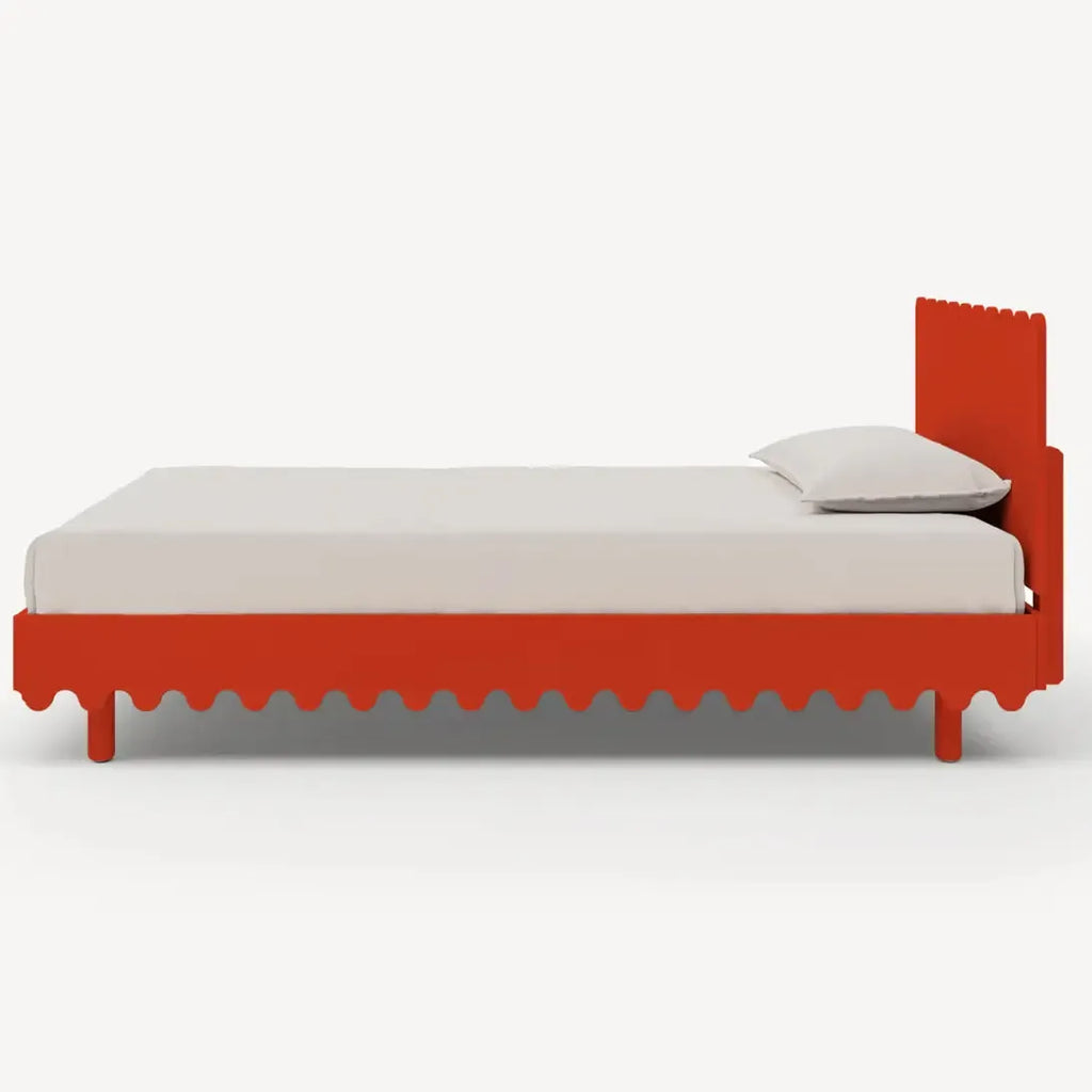 Oeuf - Moss Twin Bed - Tomato Red-Twin Beds-No Mattress Needed-Posh Baby