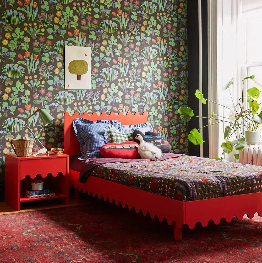 Oeuf - Moss Twin Bed - Tomato Red-Twin Beds-No Mattress Needed-Posh Baby