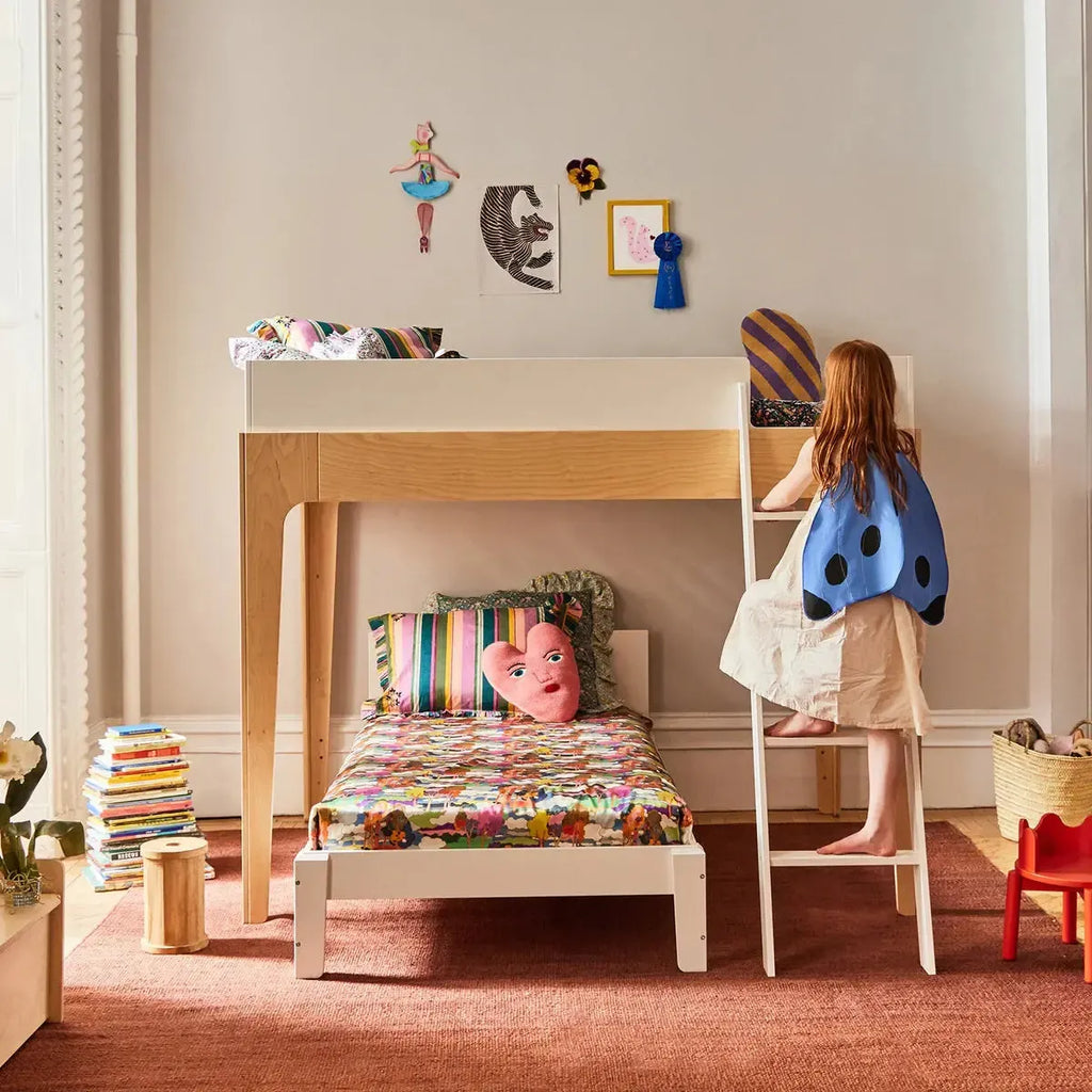Oeuf - Perch Loft Bed - White + Birch-Bunk Beds-Twin-No Mattress-Posh Baby