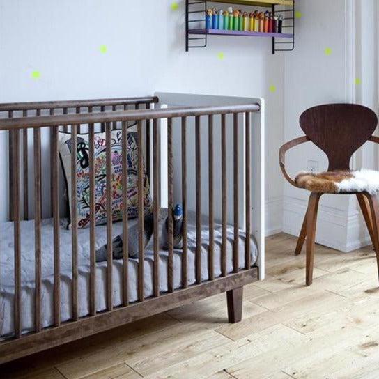 Oeuf - Rhea Crib - Walnut + White-Cribs-Posh Baby