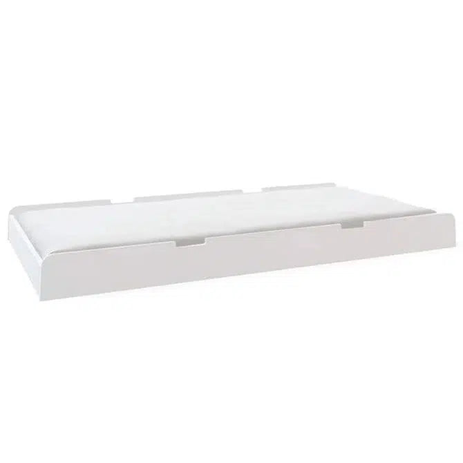 Oeuf - River Twin Bed Trundle Drawer + Bed - White-Big Kid Beds-No Mattress Included-Posh Baby