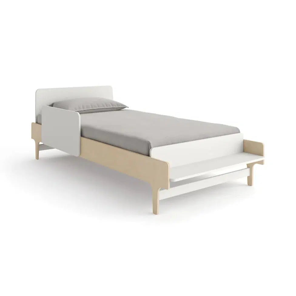 Oeuf - River Twin Bed - White + Birch-Twin Beds-No Rail Needed-Posh Baby