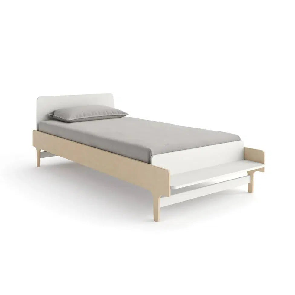 Oeuf - River Twin Bed - White + Birch-Twin Beds-No Rail Needed-Posh Baby