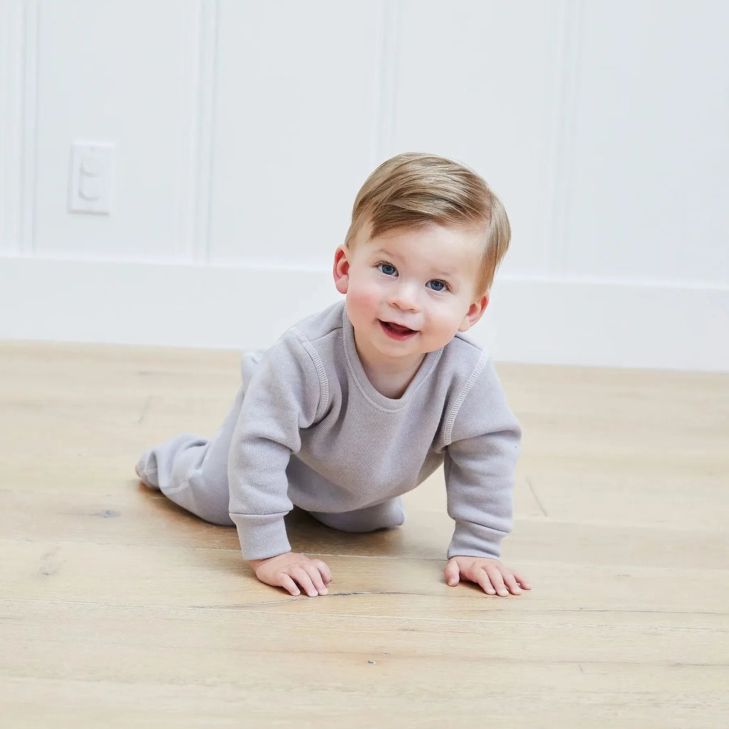 Paige Lauren - Fleece Sweatshirt + Jogger Set - Grey-Sets-3-6M-Posh Baby