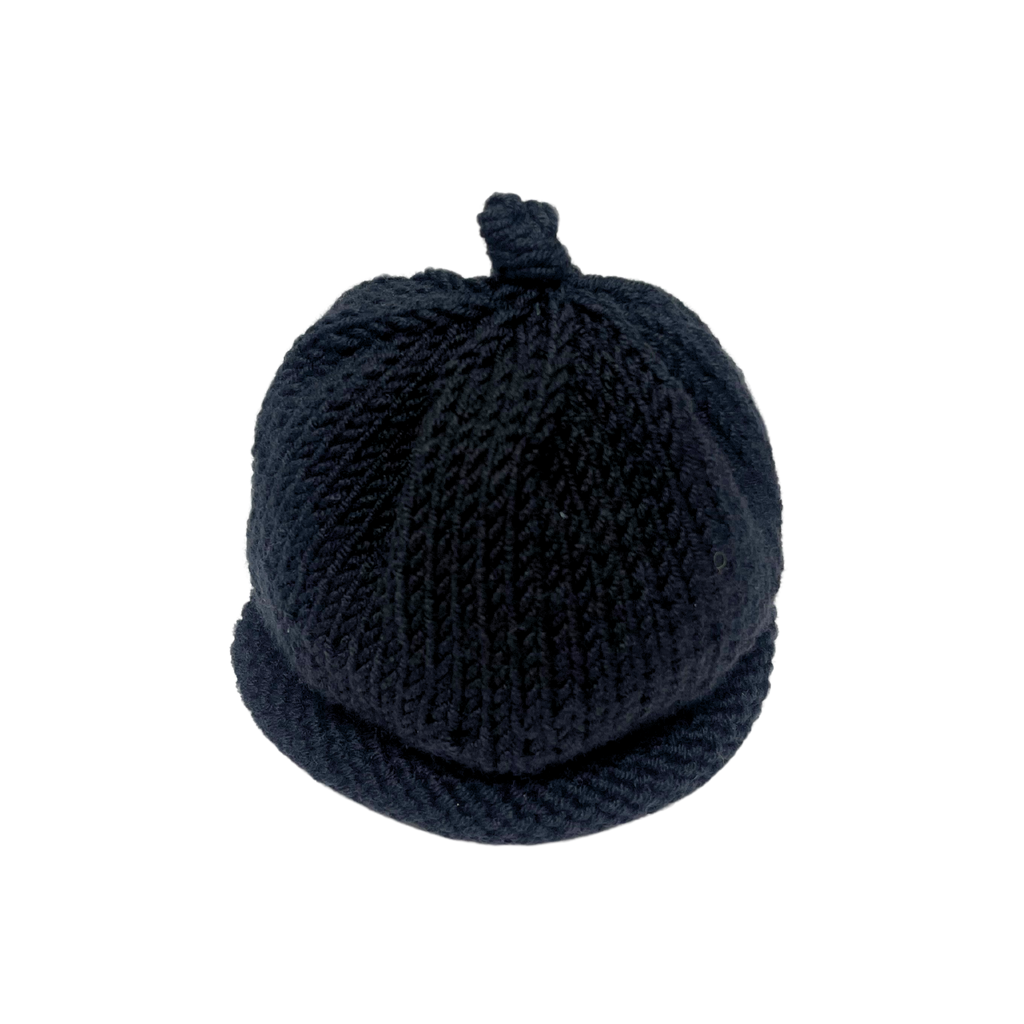 Patricia Oliphant - Hand Knit Baby Hat-Hats-0-6M-Black-Posh Baby