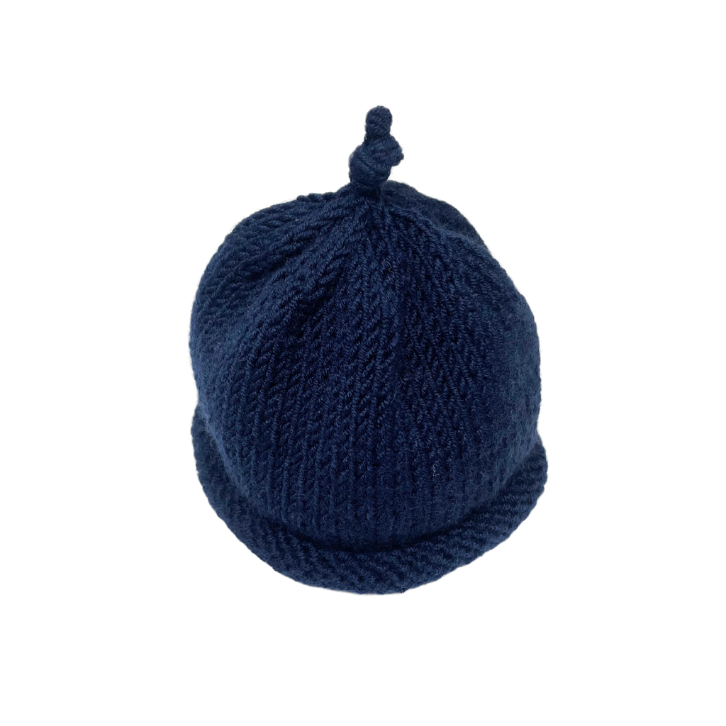 Patricia Oliphant - Hand Knit Baby Hat-Hats-0-6M-Dark Blue-Posh Baby