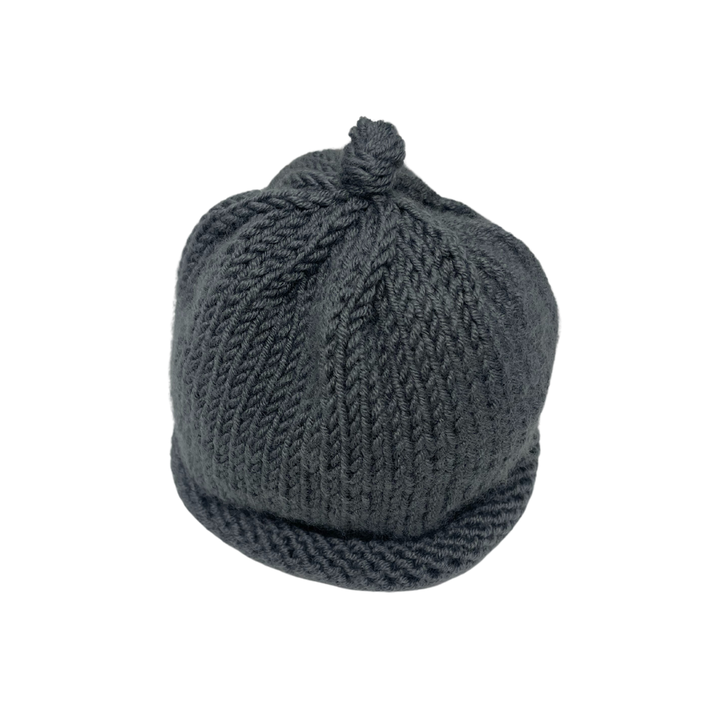 Patricia Oliphant - Hand Knit Baby Hat-Hats-0-6M-Dark Grey-Posh Baby