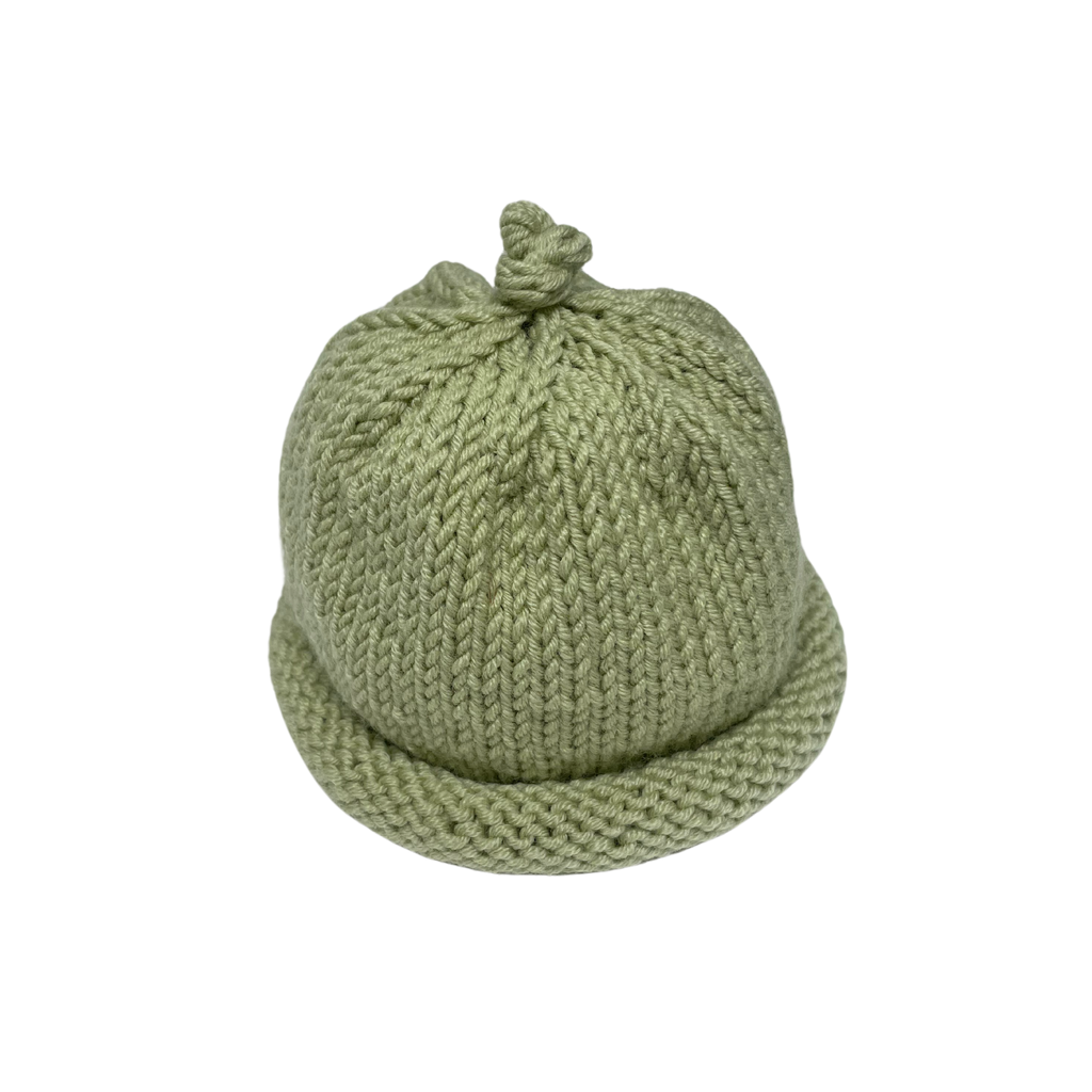 Patricia Oliphant - Hand Knit Baby Hat-Hats-0-6M-Light Green-Posh Baby