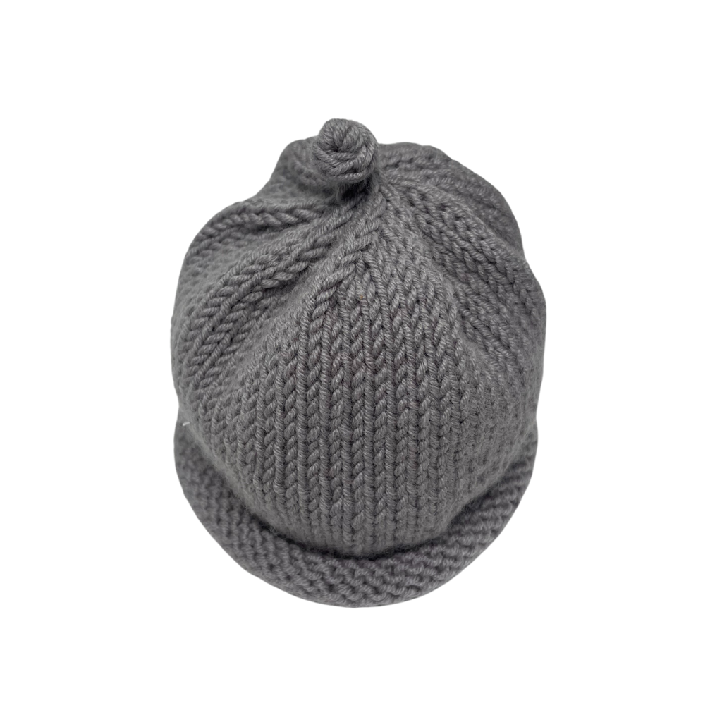 Patricia Oliphant - Hand Knit Baby Hat-Hats-0-6M-Light Grey-Posh Baby