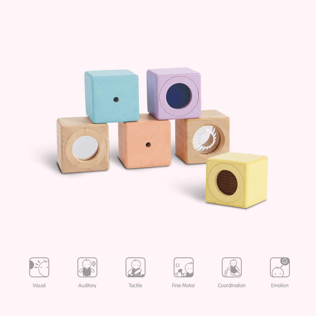PlanToys - Wooden Sensory Blocks-Interactive-Posh Baby