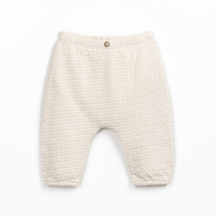 Play Up - Organic Knit Jacquard Pants - Cream-Bottoms-0-3M-Posh Baby
