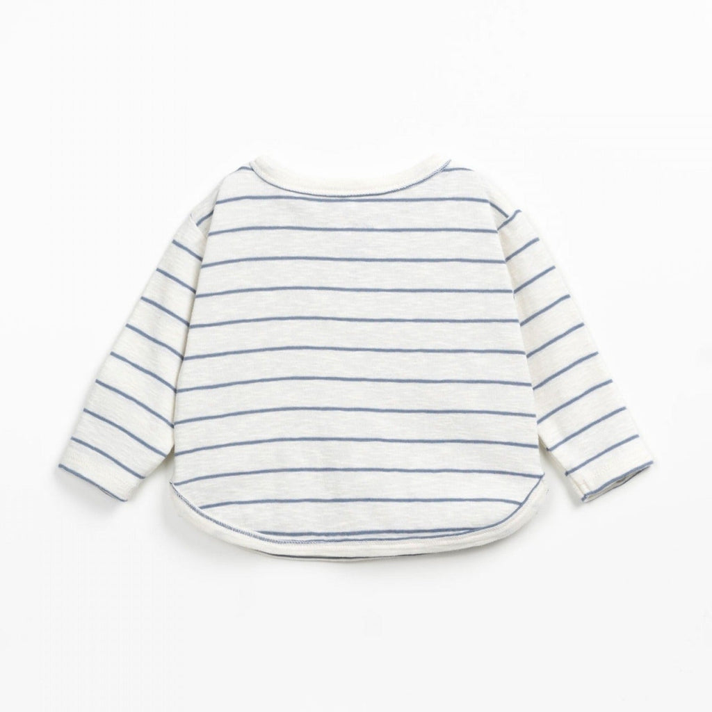 Play Up - Organic Ribbed Sweater - Navy Stripe-Long Sleeves-Newborn-Posh Baby