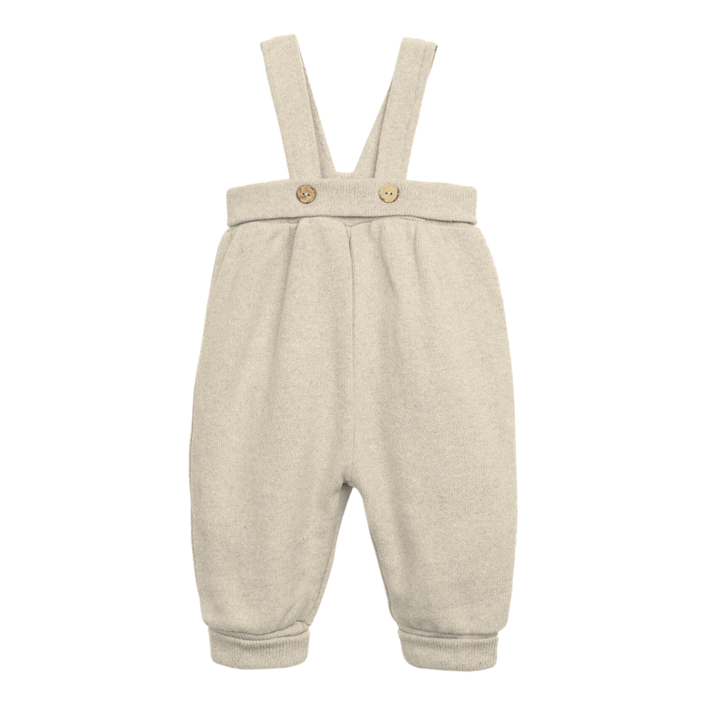 Play Up - Recycled Cotton Overalls - Greige-Footies + Rompers (Fashion)-9-12M-Posh Baby