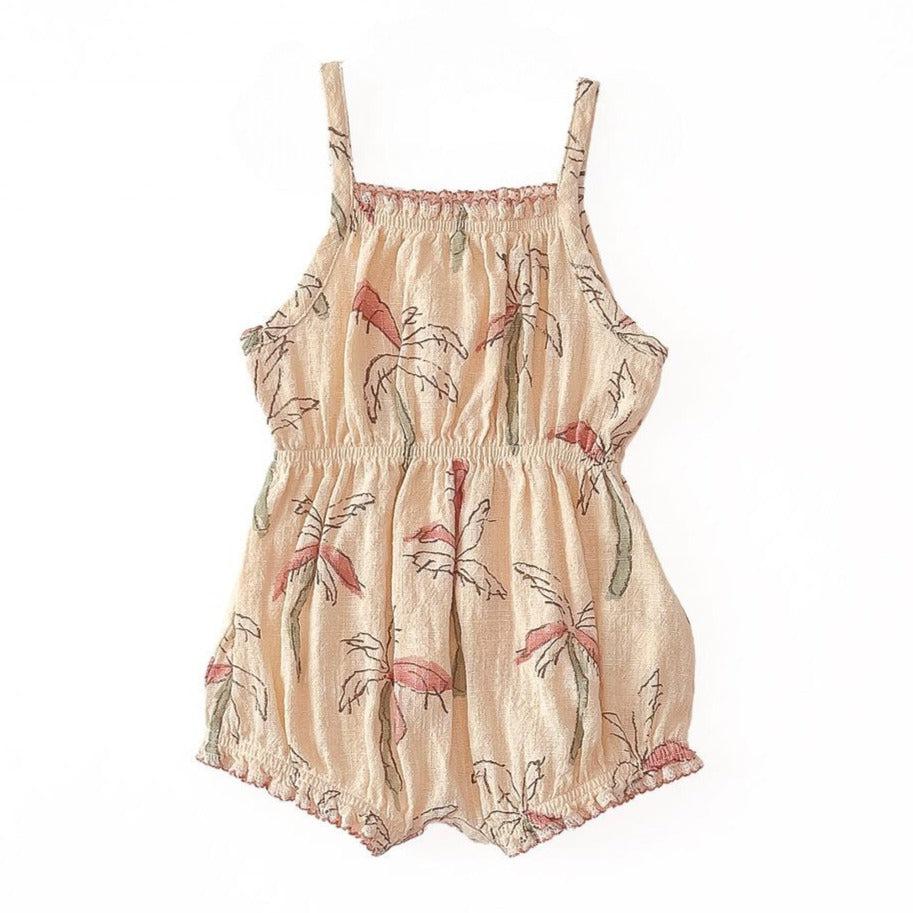 Play Up - Woven Jumpsuit - Palm Trees-Footies + Rompers (Fashion)-0-3M-Posh Baby