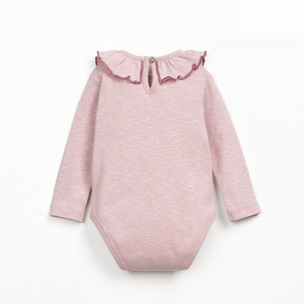 PlayUp - Collared Flamé Bodysuit - Rosa-Long Sleeves-0-3M (3M)-Posh Baby