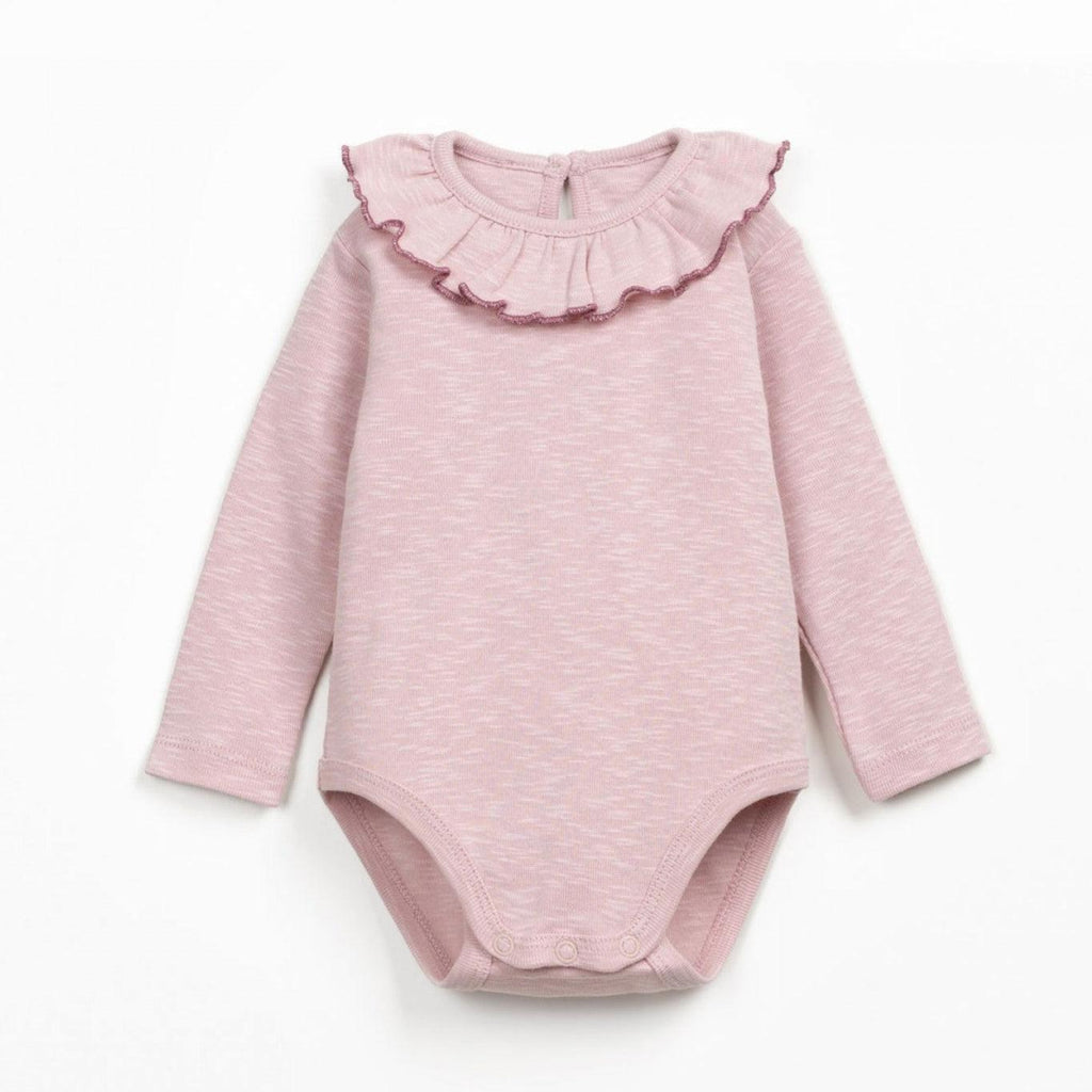 PlayUp - Collared Flamé Bodysuit - Rosa-Long Sleeves-0-3M (3M)-Posh Baby