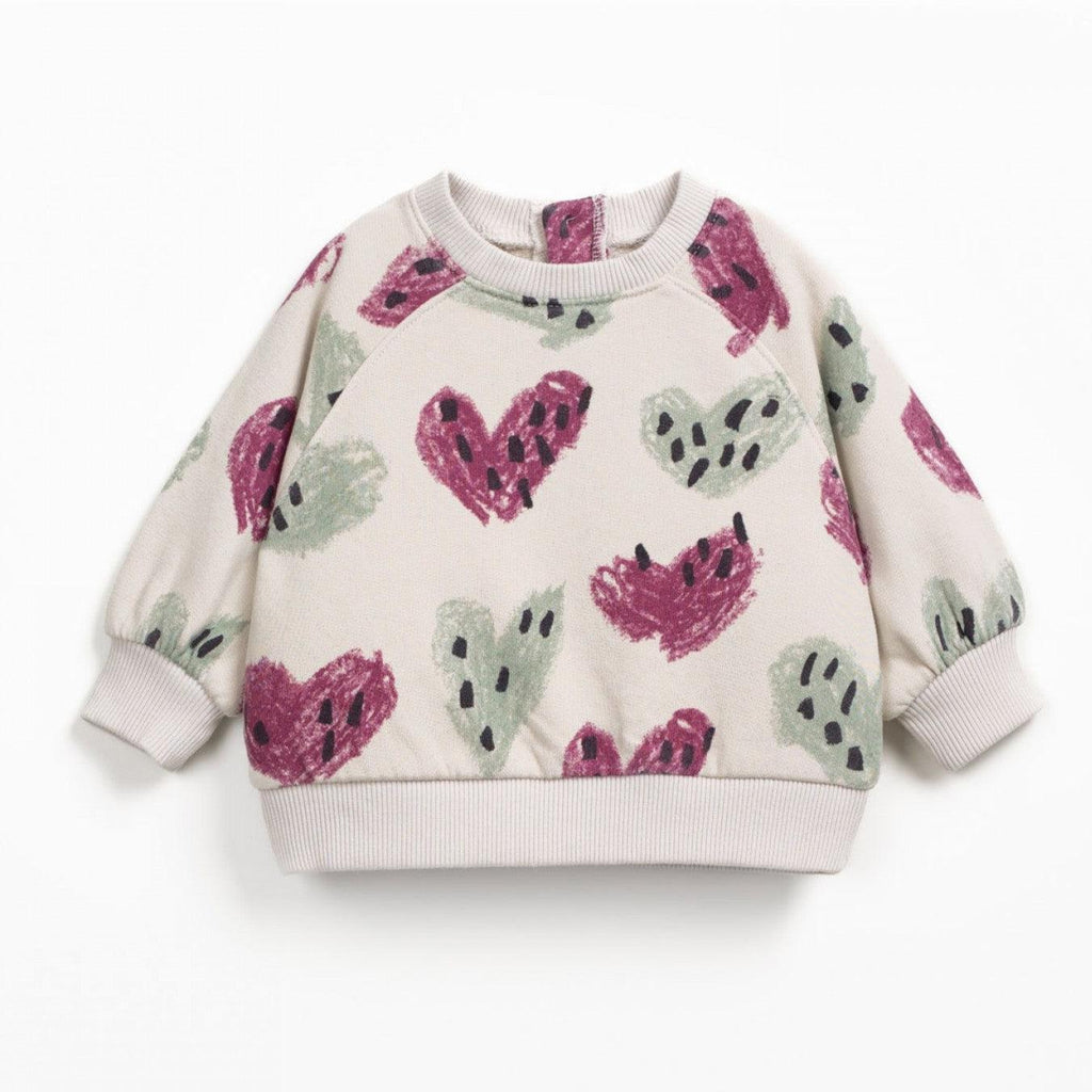 PlayUp - Fleece Sweatshirt - Hearts-Long Sleeves-3-6M (6M)-Posh Baby