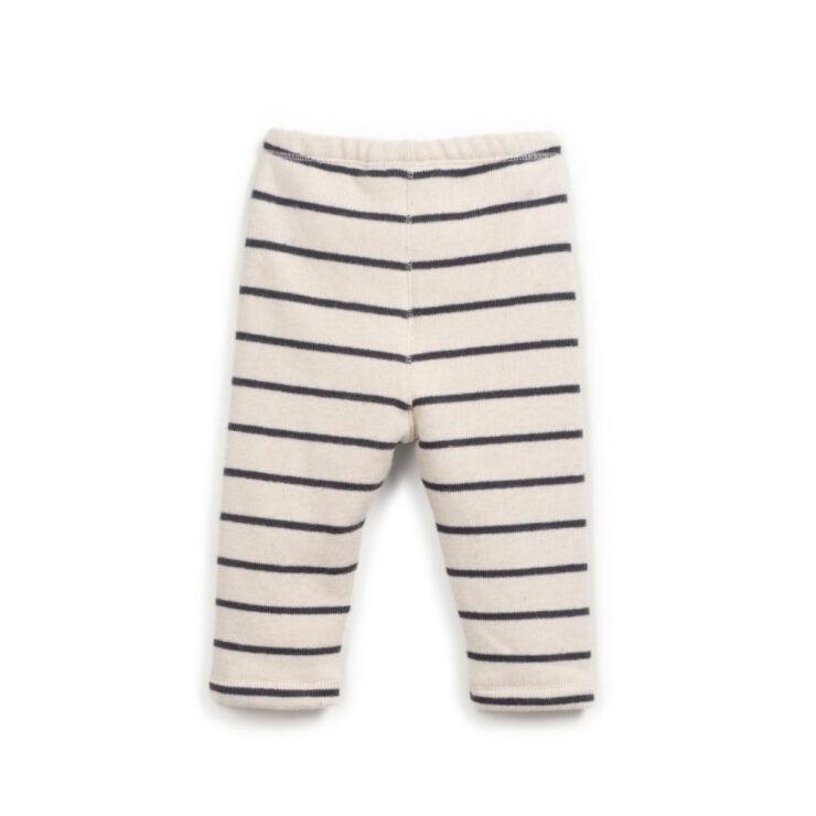PlayUp - Jersey Leggings - Granite + Cream Stripe-Bottoms-0-3M (3M)-Posh Baby