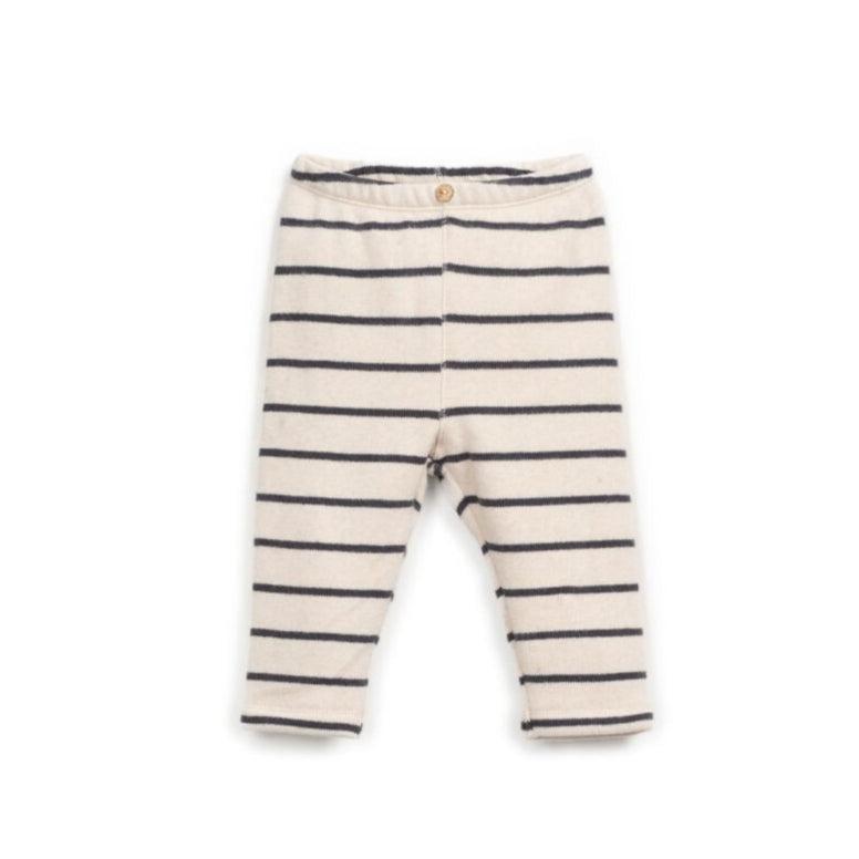 PlayUp - Jersey Leggings - Granite + Cream Stripe-Bottoms-0-3M (3M)-Posh Baby