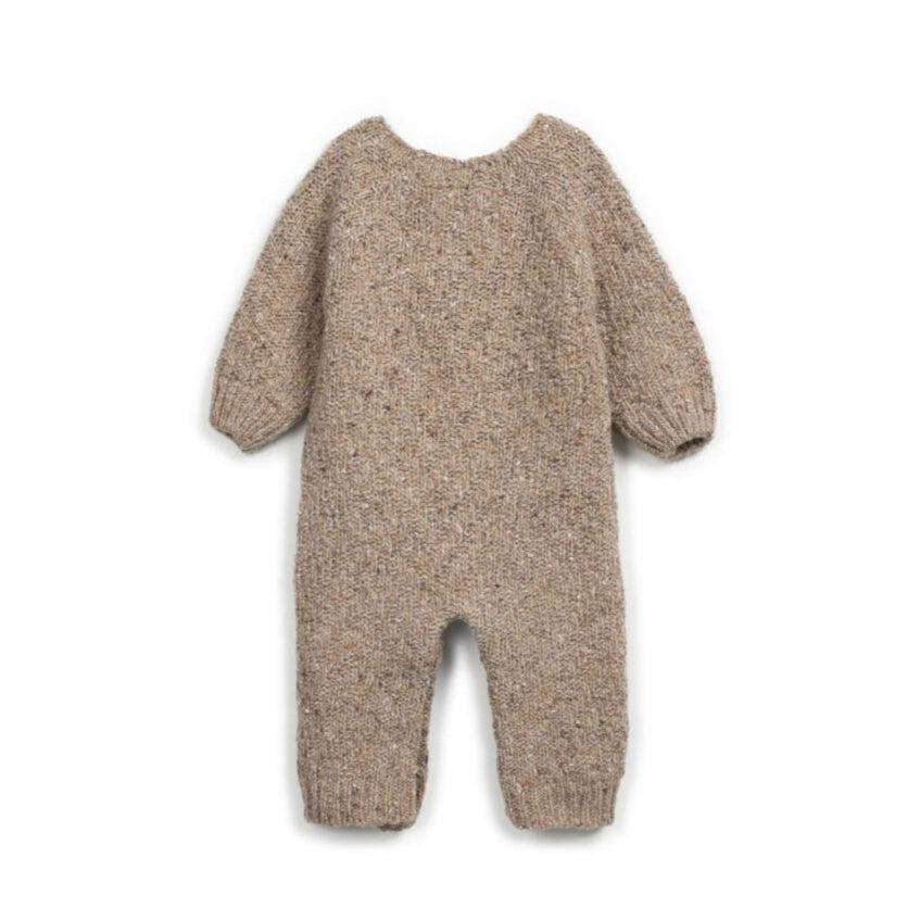 PlayUp - Knit Jumpsuit - Natural Speckle-Footies + Rompers (Fashion)-Newborn (0M/1M)-Posh Baby