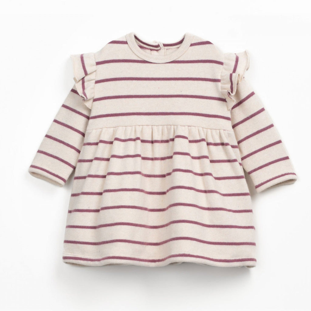 PlayUp - Long Sleeve Dress - Berry Stripe-Dresses-0-3M (3M)-Posh Baby