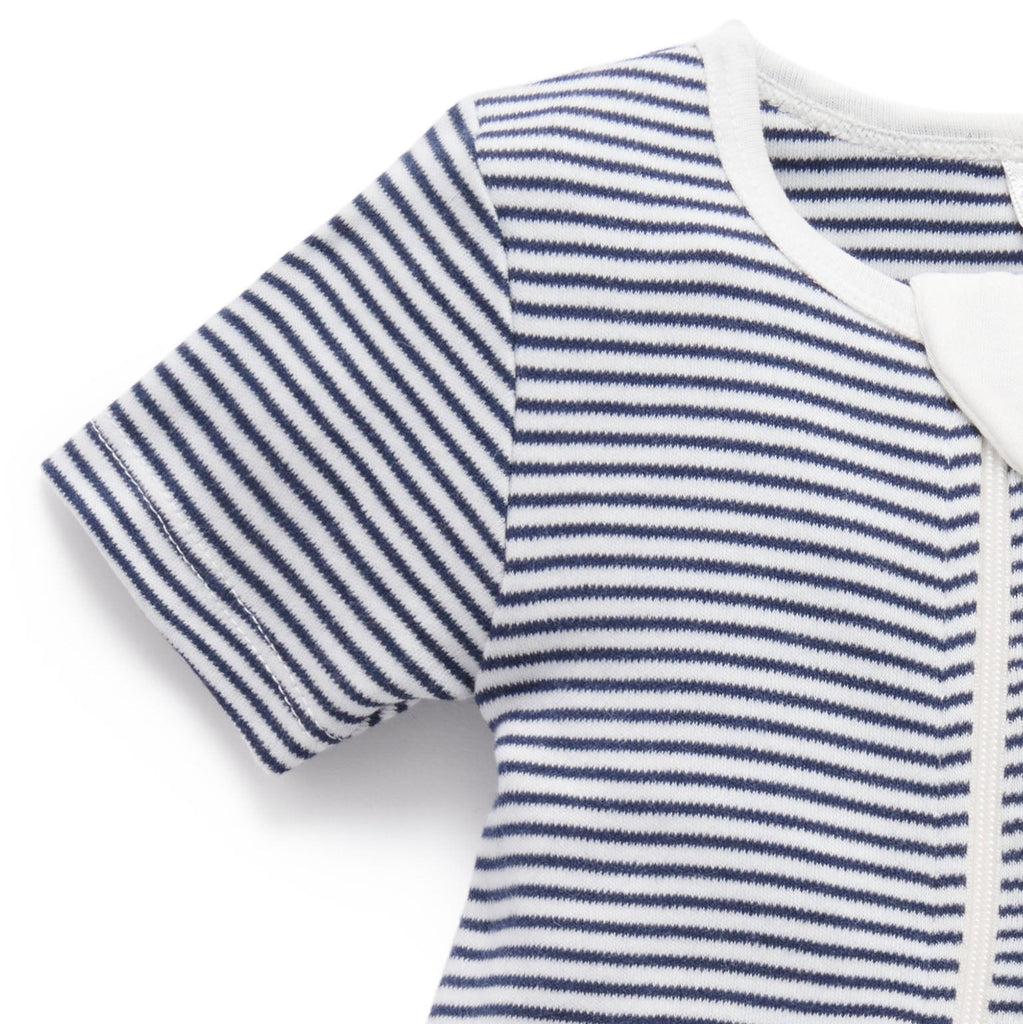 Purebaby - Organic Shortie Romper (2-Pack) - Nautical-Footies + Rompers (Basic)-Newborn-Posh Baby