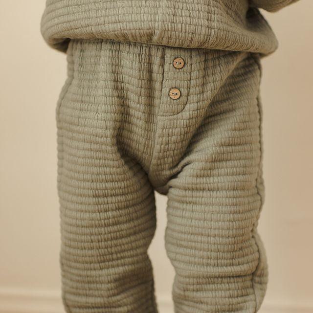 Quincy Mae - Cotton Long Sleeve Sweater + Pant Set - Forest-Sets-0-3M-Posh Baby