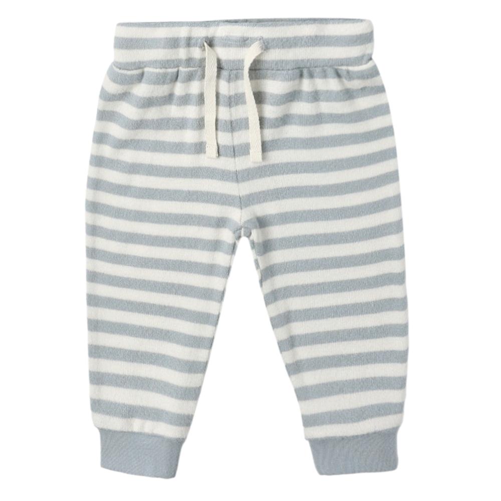 Quincy Mae - Cozy Long Sleeve Tee + Pant Set - Blue Stripe-Sets-0-3M-Posh Baby