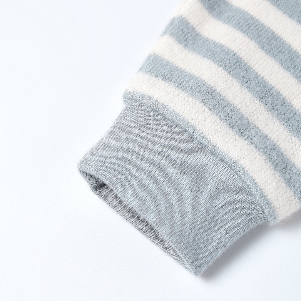 Quincy Mae - Cozy Long Sleeve Tee + Pant Set - Blue Stripe-Sets-0-3M-Posh Baby